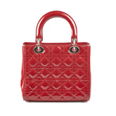Christian Dior Medium Lady Dior Patent Red